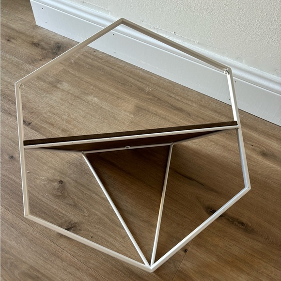 White & Wood Hexagon Shelf - Picture 5 of 5
